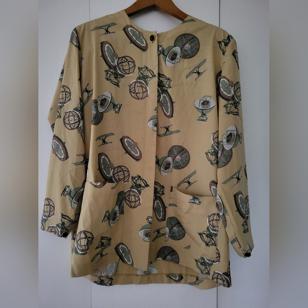 Melba Women's Gold/Tan Button Down Shirt Sz 13